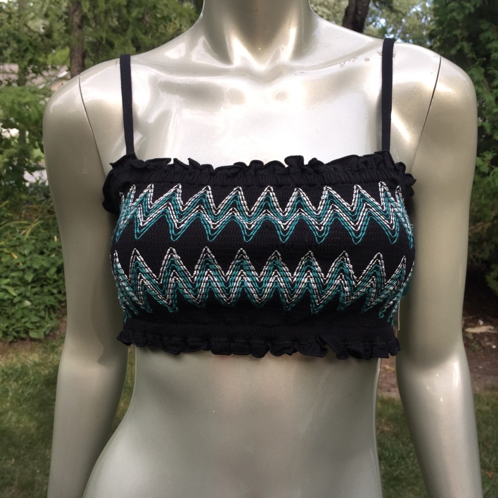 ⚡️Inc beach bandeau black Navajo removable straps L
